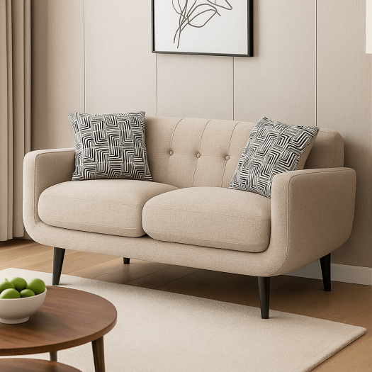 Loveseat in Debussy Cappuccino with 2 Pillows