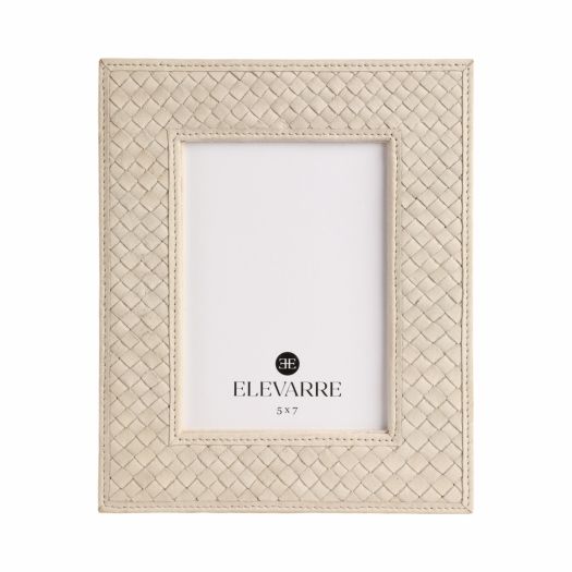 LUANDA LETHER 4X6 PHOTO FRAME, CREAM