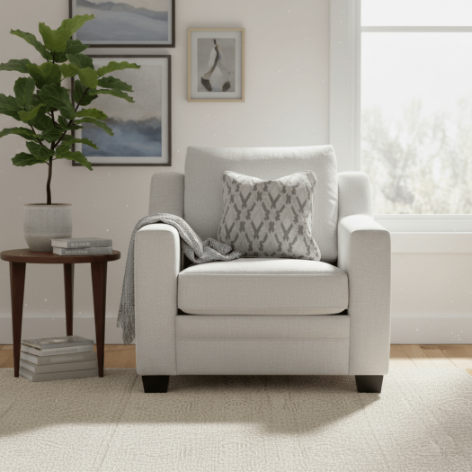 Luxe Haven Creamy Grey Chair W101