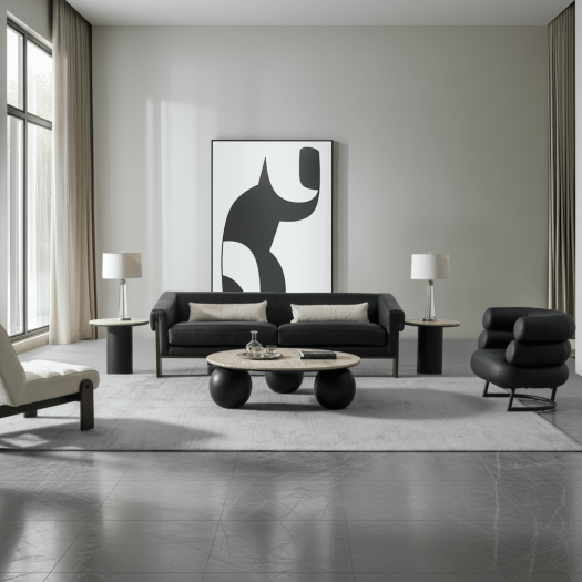 Luxe Living Beige/Black Coffee Table W121