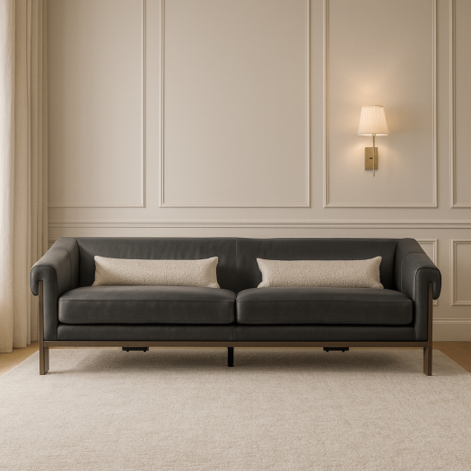 Luxe Living Black 4 Seater Sofa W232