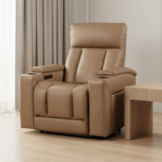 LuxeGlow Light Brown PWR Recliner