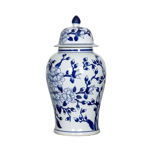 Magnolia Ginger Jar,Blue/White