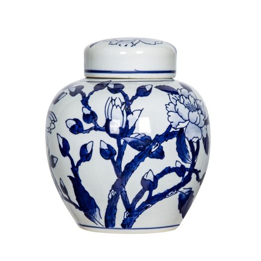 Magnolia Jar,Blue/White