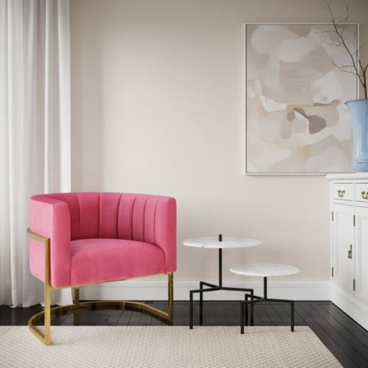 Magnolia Rose Pink Velvet Chair