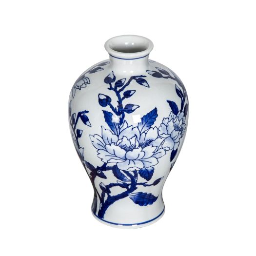Magnolia Vase,Blue/White