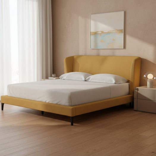 Maloken California King Upholstered Bed with Roll Slats