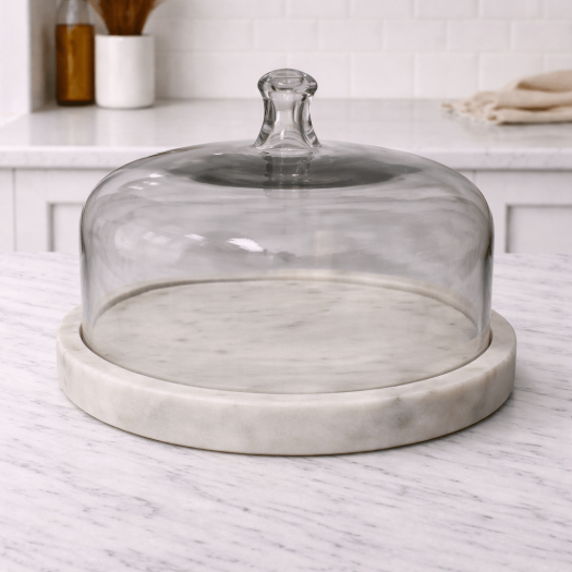 Marble Cake Stand Covered