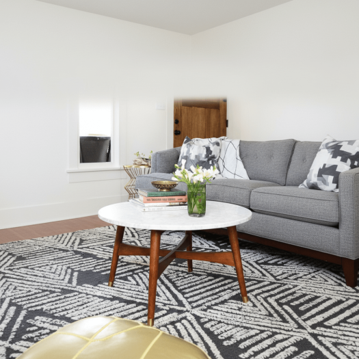 Marble Essence Walnut Round Coffee Table