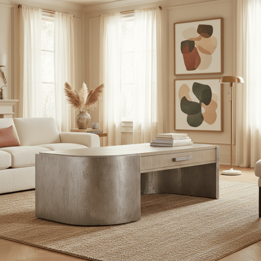 Melange Silverfrost Cocktail Table