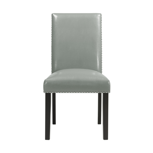 Meridian Side Chair W/Grey PU No Nailhead (2 Per Pack)
