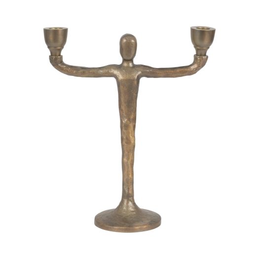 METAL, 2 TAPER CANDELABRA, GOLD