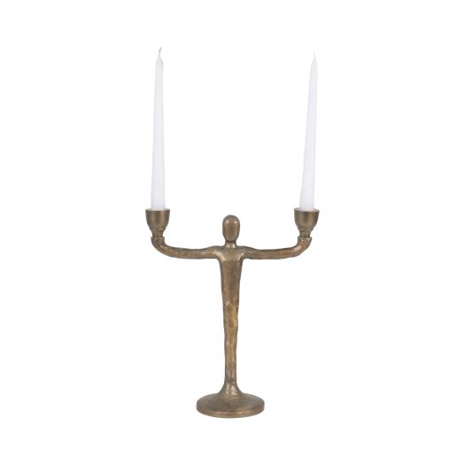 METAL, 2 TAPER CANDELABRA, GOLD