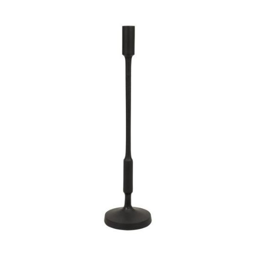 METAL, 20H TAPER CANDLE HOLDER, BLACK