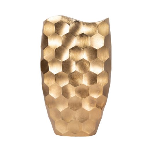 METAL, 24 HONEYCOMB VASE, GOLD