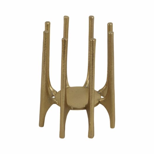 METAL, 6 CANDLEHOLDER WITH SPIKE LEGS, GOLD