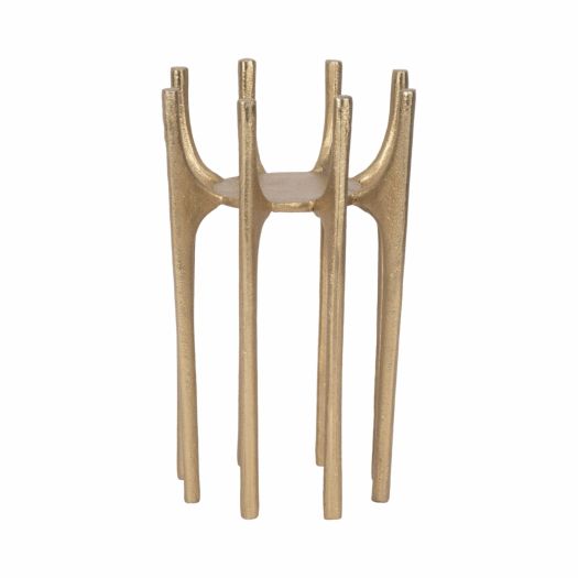 METAL, 8 CANDLEHOLDER WITH SPIKE LEGS, GOLD