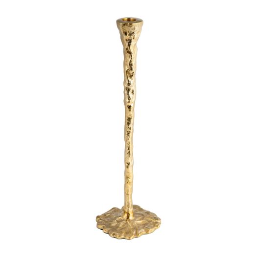 METAL, FORGED TAPER CANDLEHOLDER, GOLD