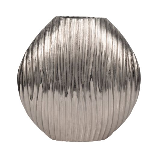 Metal, Forli Medium Silver/ Graphite Vase