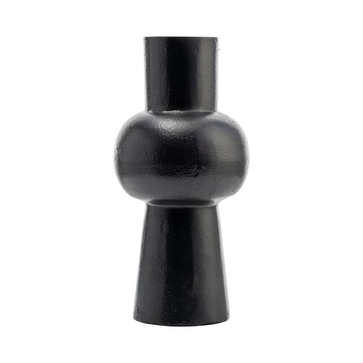 Metal, Mid Ellipsoid Vase,Black