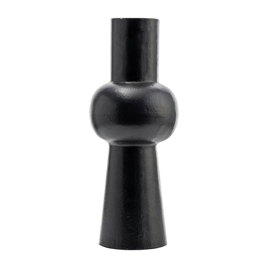Metal, Mid Ellipsoid Vase,Black