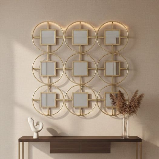 METAL & MIRROR WALL SCULPTURE,WNDOWBOX