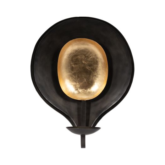 METAL, ROUND VOTIVE HOLDER, BLACK/GOLD