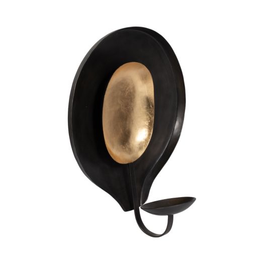 METAL, ROUND VOTIVE HOLDER, BLACK/GOLD