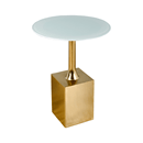 METAL/GLASS 23"H SIDE TABLE, GOLD