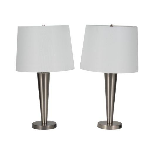 Metal,s/2,25h,slim Cone Table Lamps,nickel
