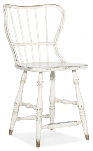 Spindle Back Counter Stool-White