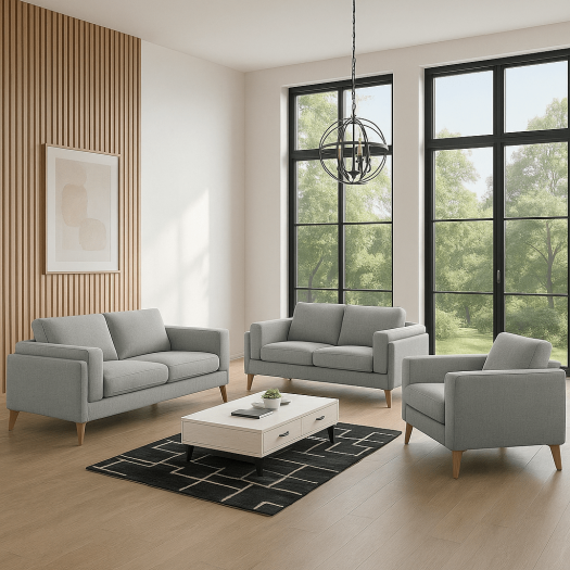 Miami Steel Grey Living Room Set