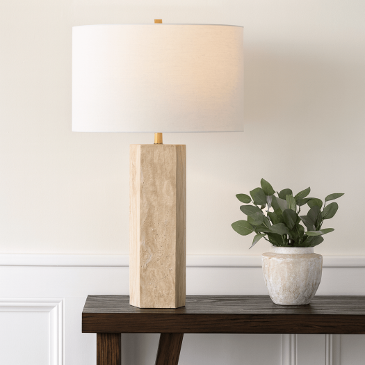 Midnight Travertine Table Lamp