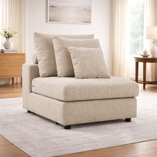 Mirae Hazel Brown Armless Chair