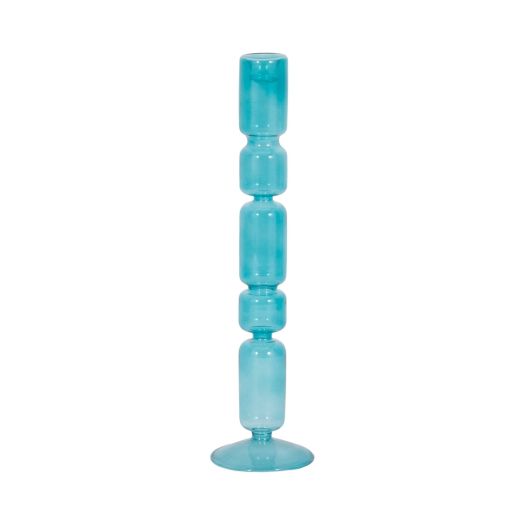 Mixed Bubble Taper Candleholder, Blue