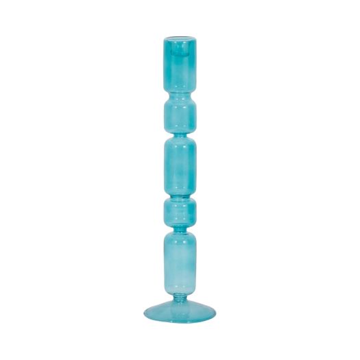 Mixed Bubble Taper Candleholder, Blue