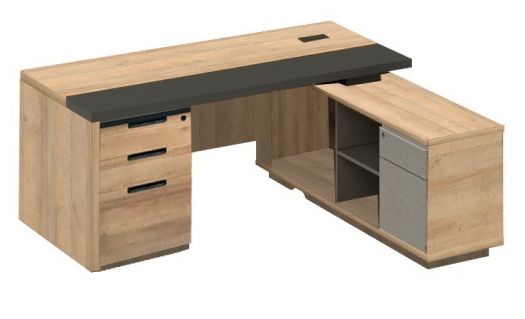 Desk modern with fixed return - Left hand Kaldi