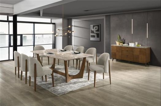 Morgans Beige Marble Dining Table 8 Seater SET