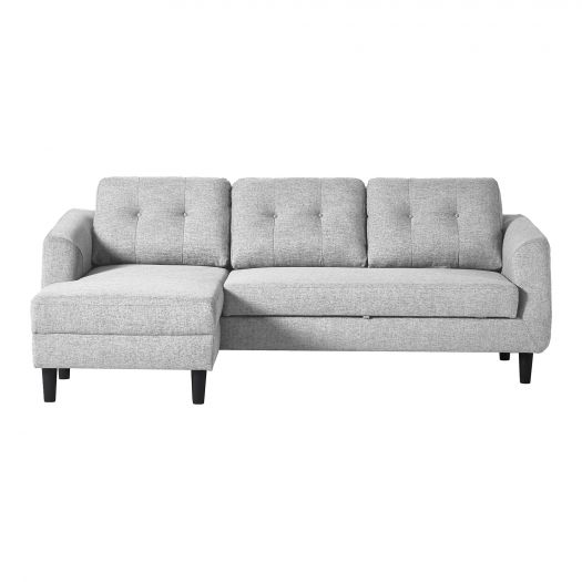 Belagio Sofa Bed With Chaise Light Grey Left