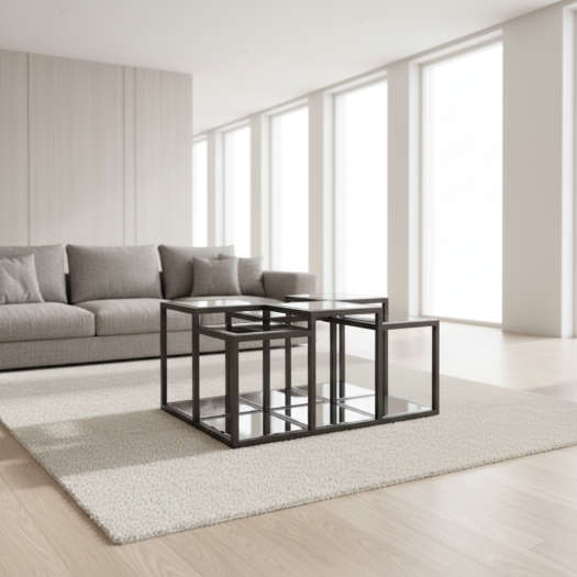 Multi Level Mirror Coffee Table