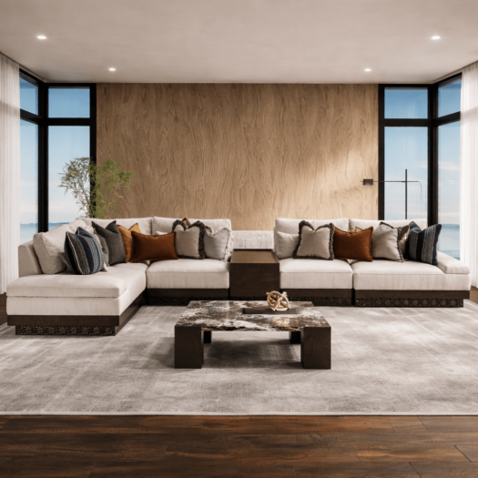 Najdi Majlis Modular Sectional W/Wooden Table W363XD313