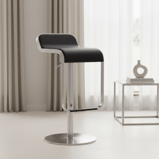 Napoli Black Steel Adjustable Barstool