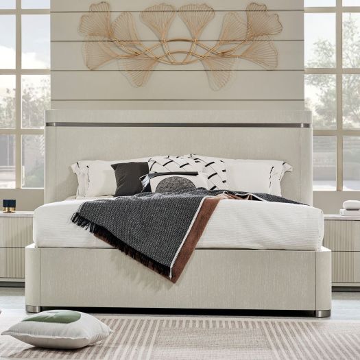 Natural Harmony Off-White Queen Bed