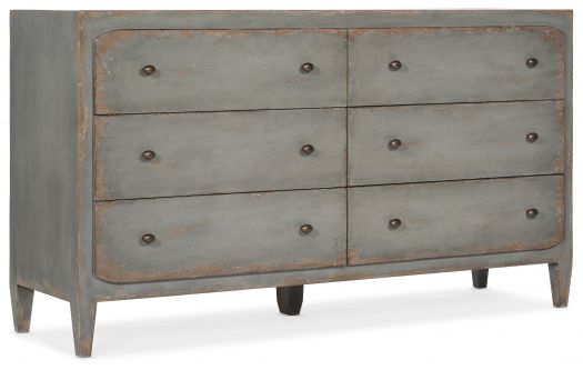 Six-Drawer Dresser- Speckled Gray