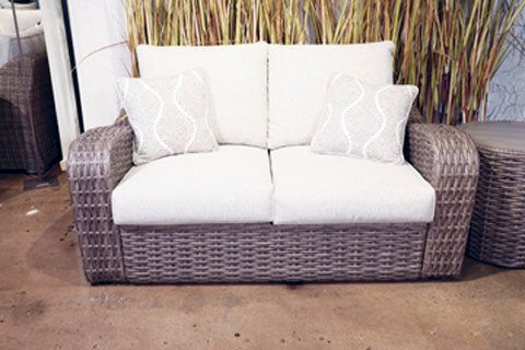 Sandy Bloom Outdoor Loveseat With Cushion