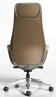 High back chair Cream Brown