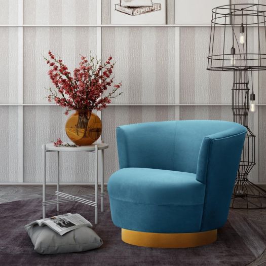 Noah Lake Blue Swivel Chair