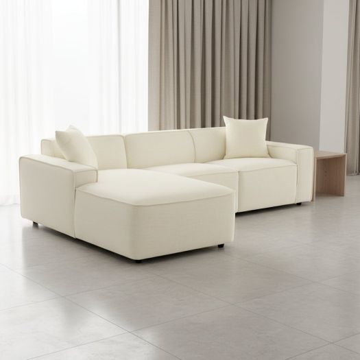 Olafur Cream Linen Sectional - LAF