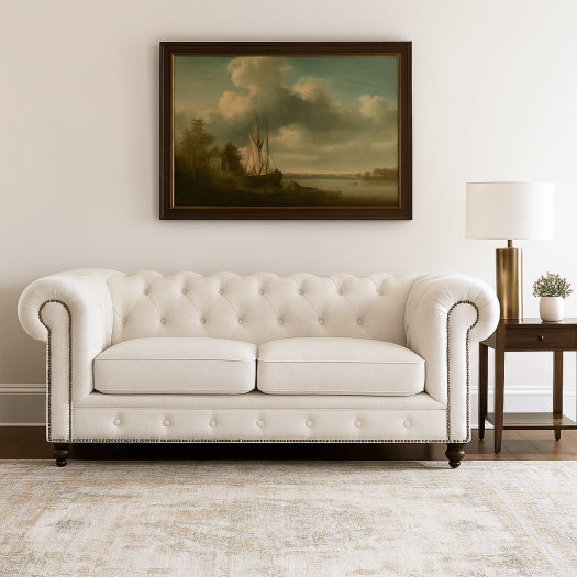 Olivia Tufted Beige Loveseat (192Cm)