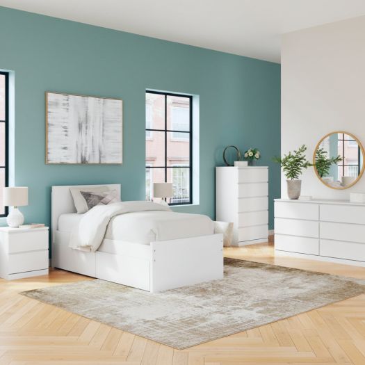 Onita Twin Panel Platform Bed with 1 Side Storage